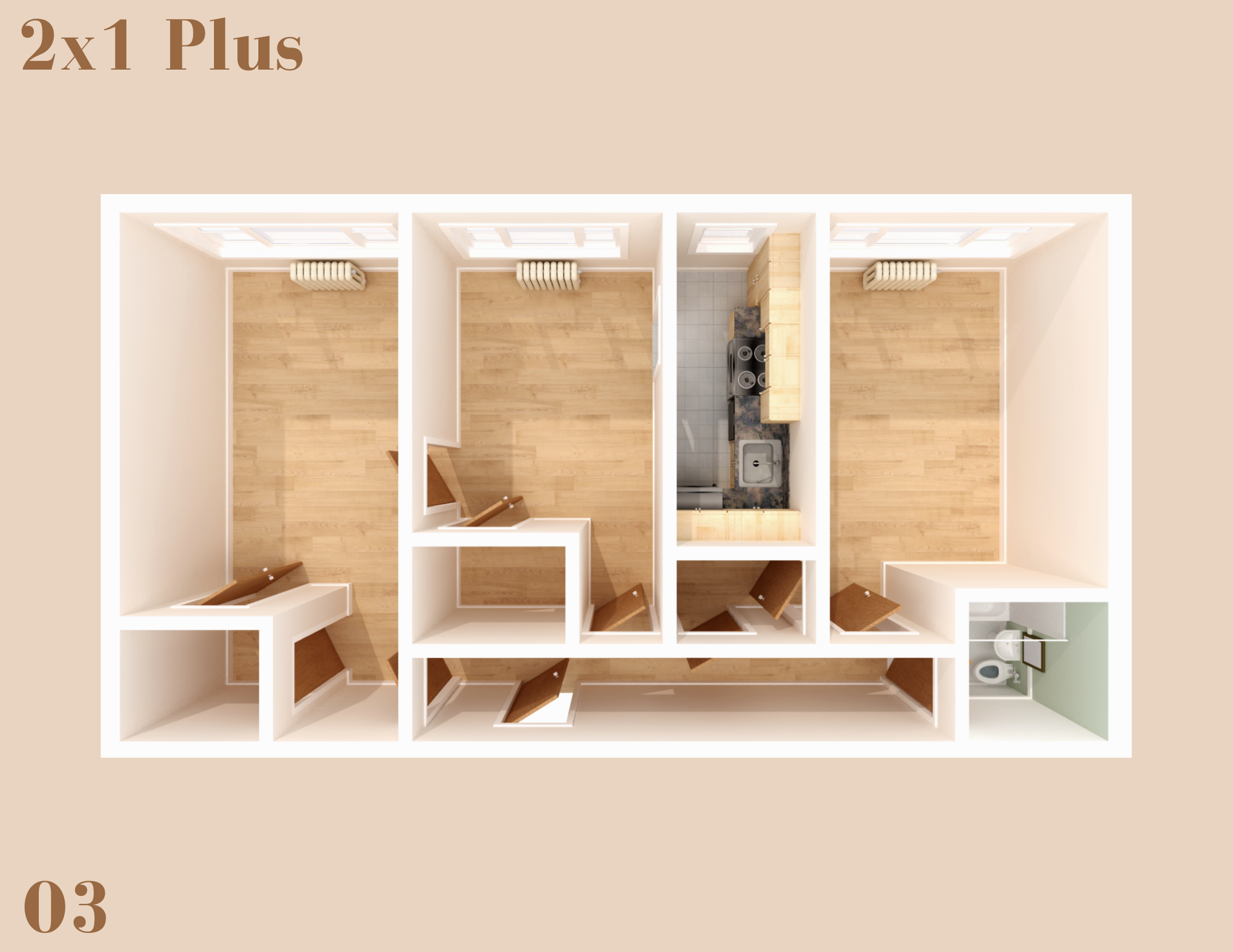 2 Bed, 1 Bath Plus Renovated floor plan
