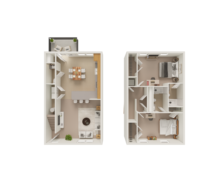 2 Bed, 2.5 Bath