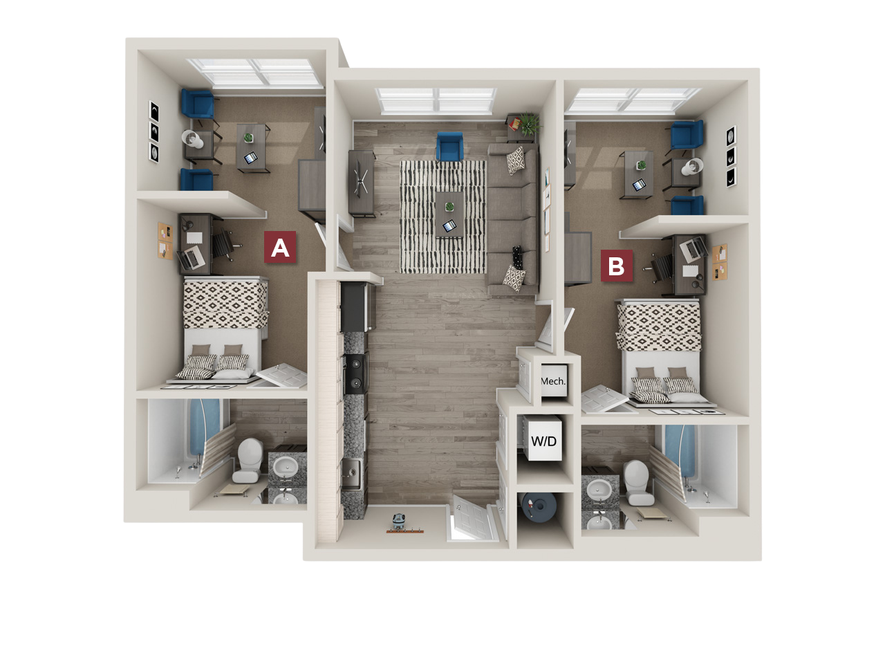 Birch B2B - 2 Bed, 4 Occupants, 2 Bath