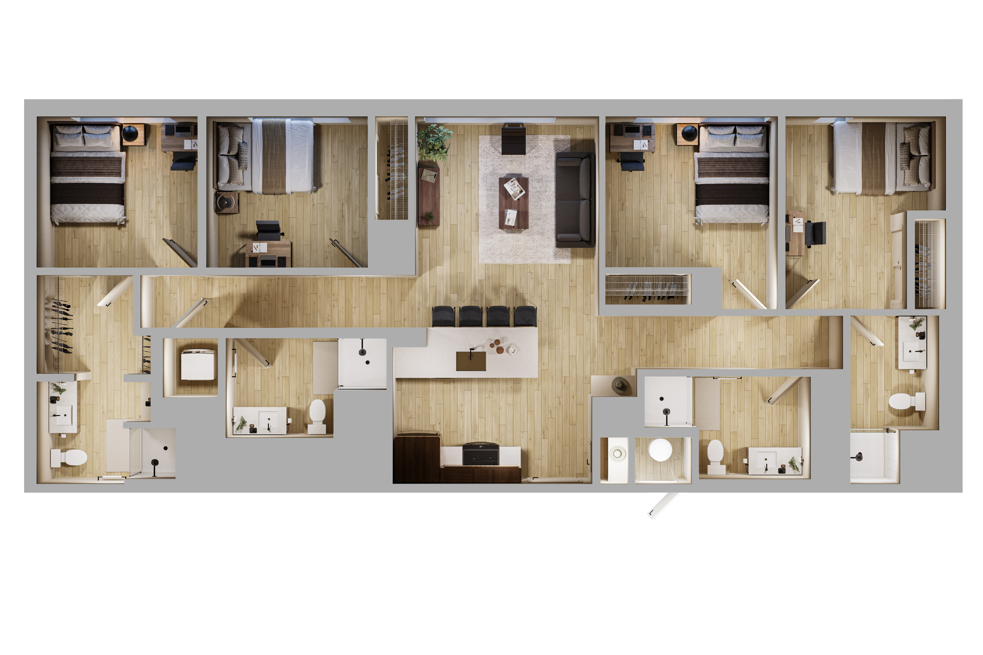 4 Bed, 4 Bath Classic floor plan