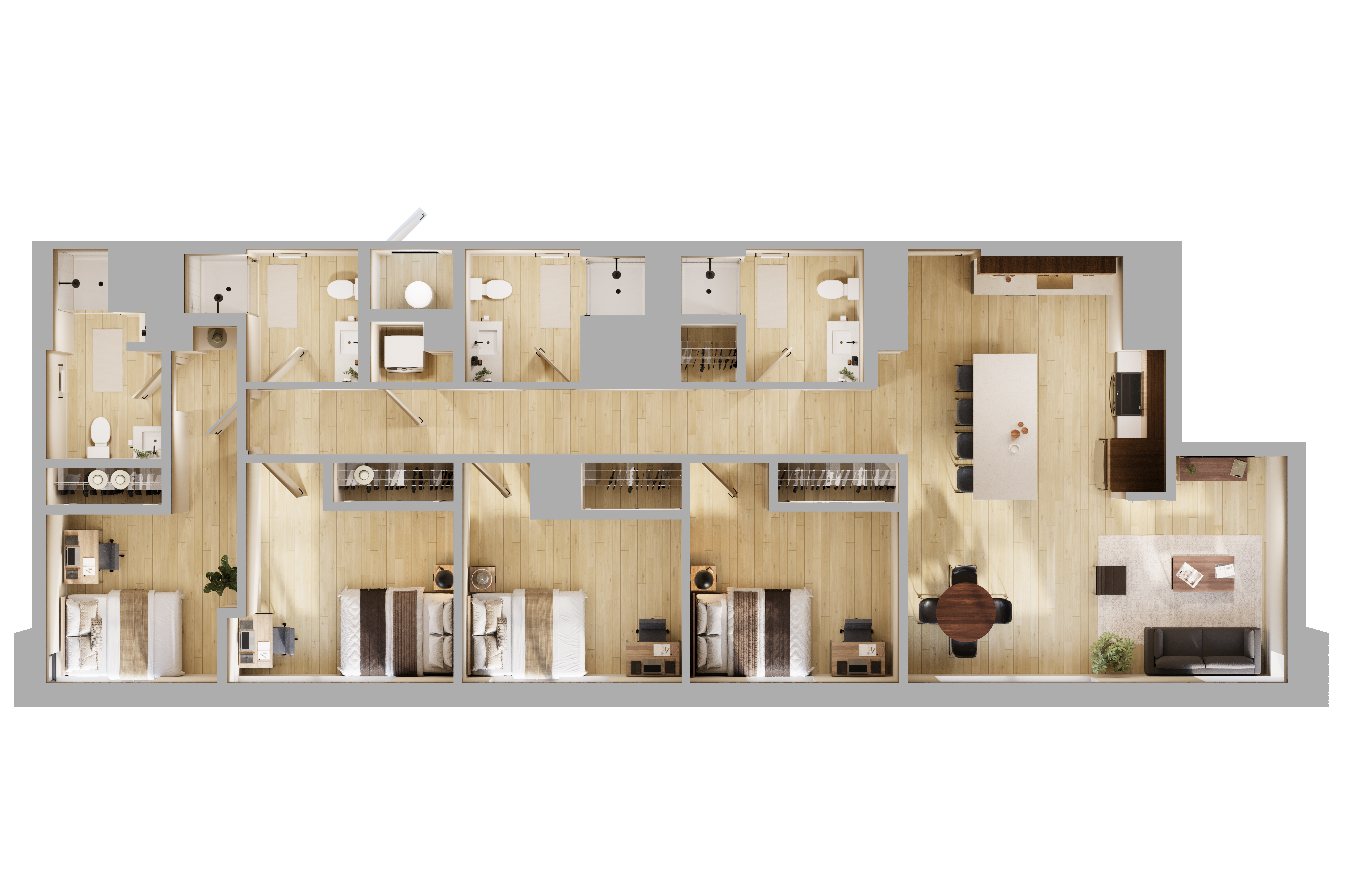 4 Bed, 4 Bath Deluxe floor plan