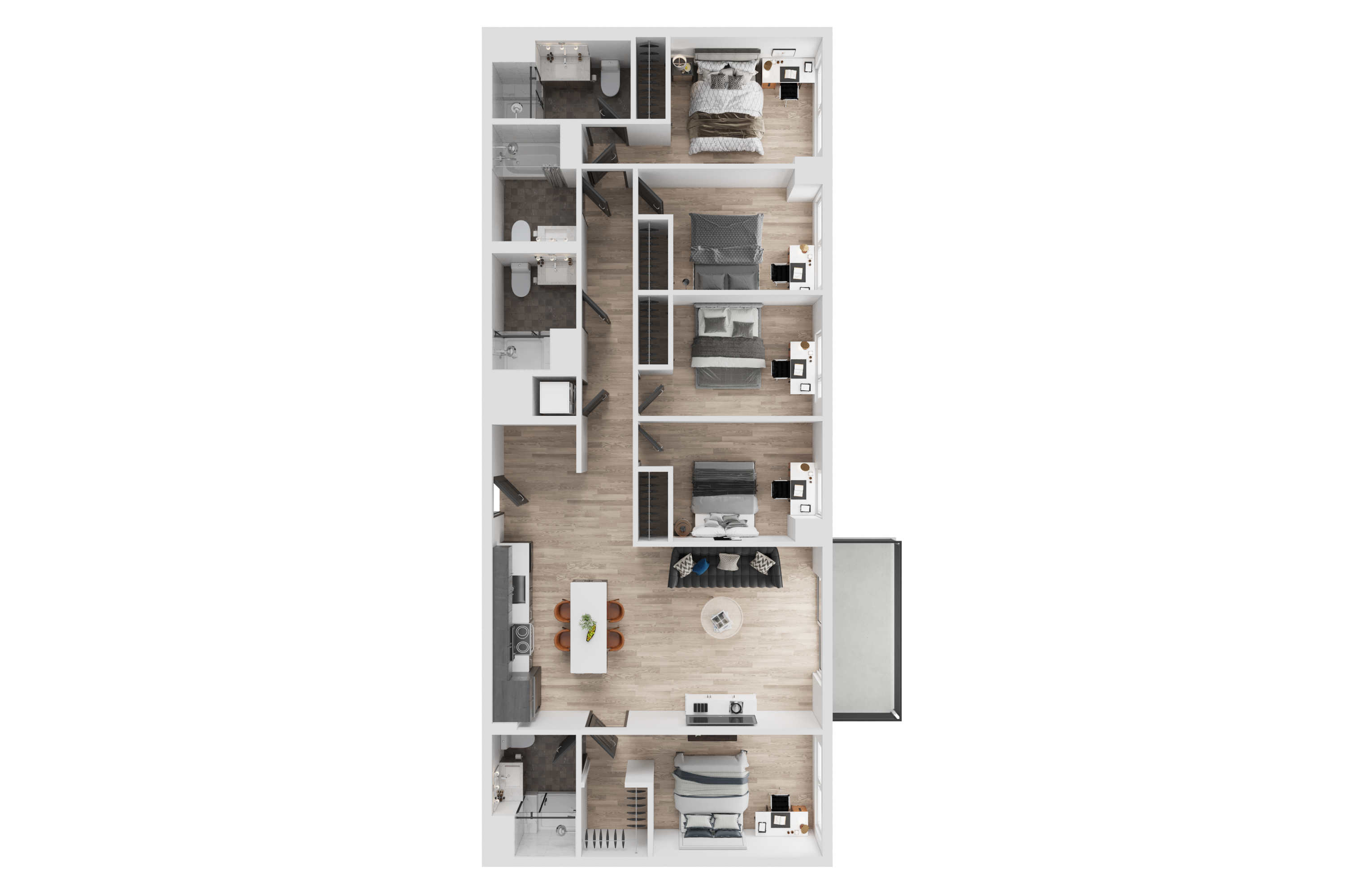 5 Bed, 4 Bath Renovated floor plan