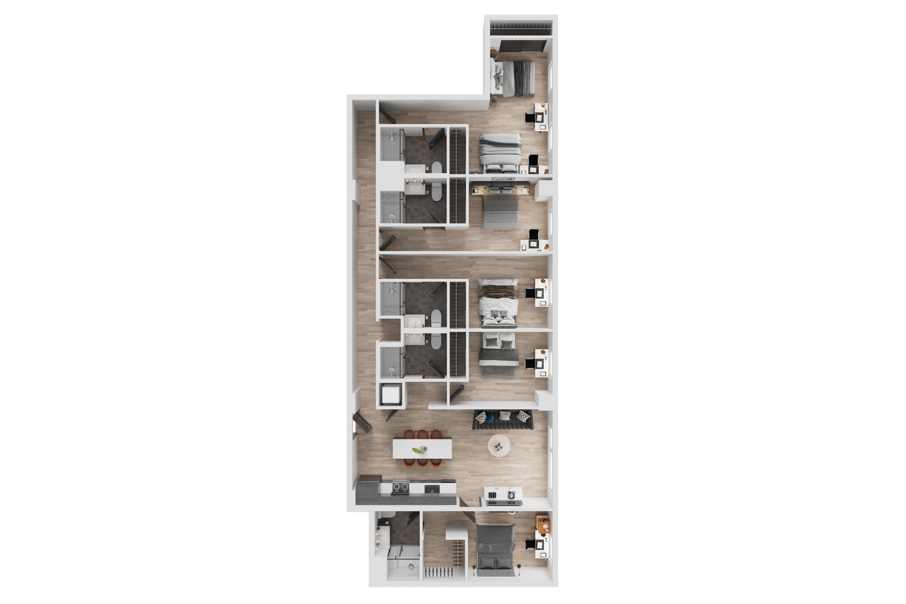 5 Bed, 5 Bath Classic B Renovated floor plan