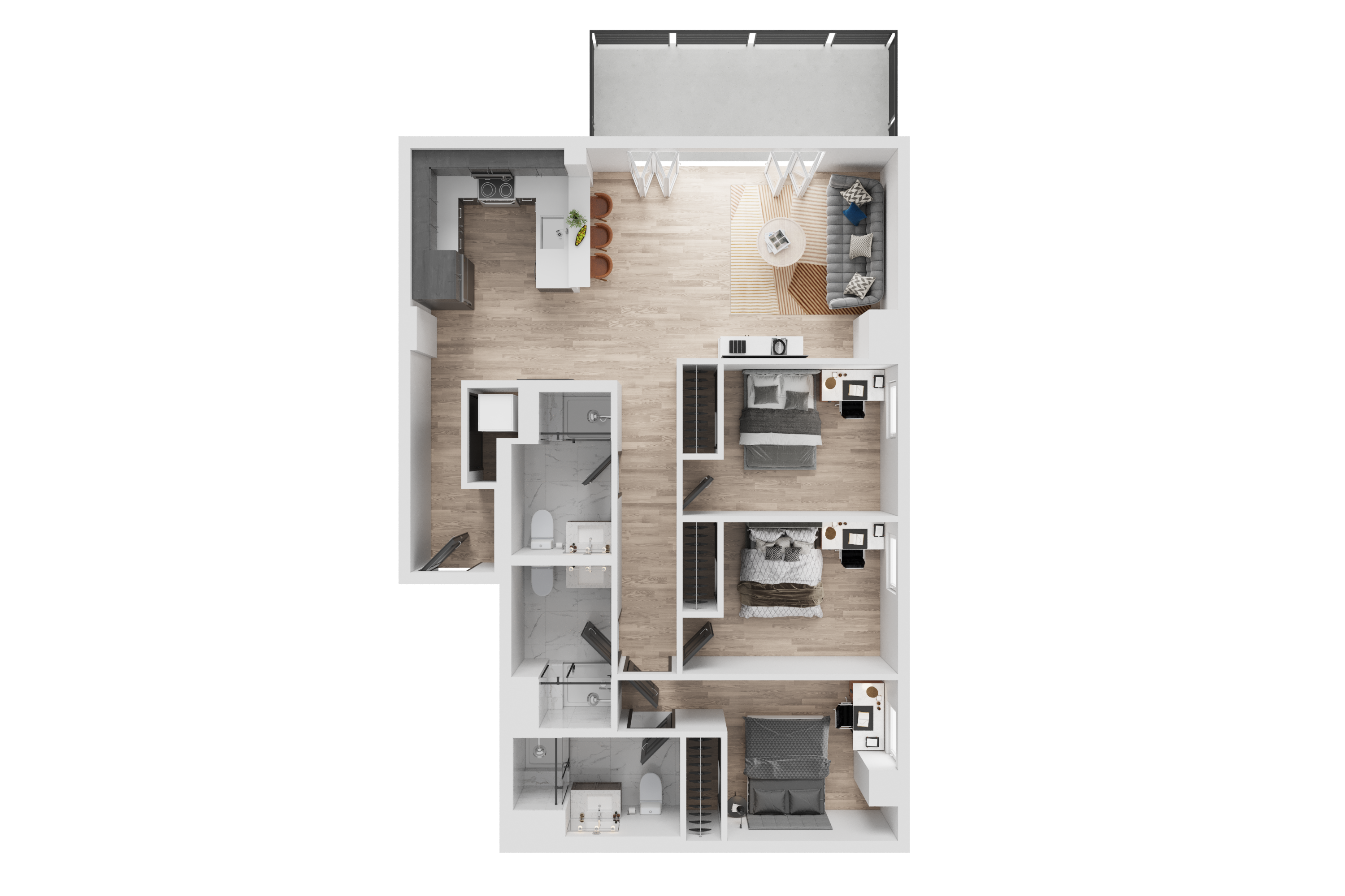 3 Bed, 3 Bath Plus Renovated floor plan