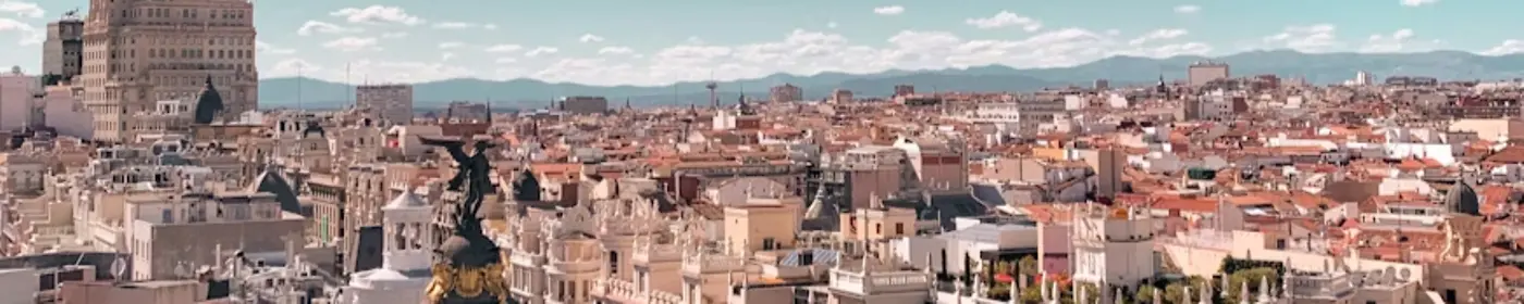 A view of Madrid's skyline above Gran Vía
