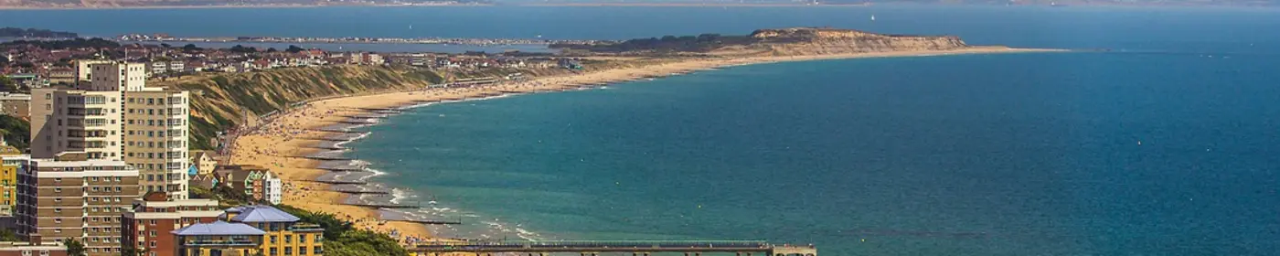 An aerial view of the Bournemouth coastline