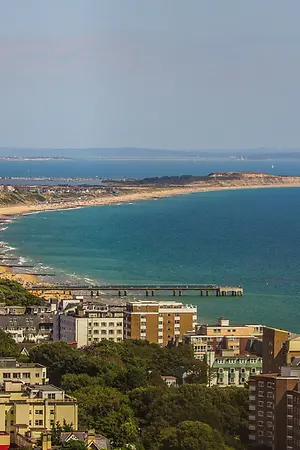 An aerial view of the Bournemouth coastline