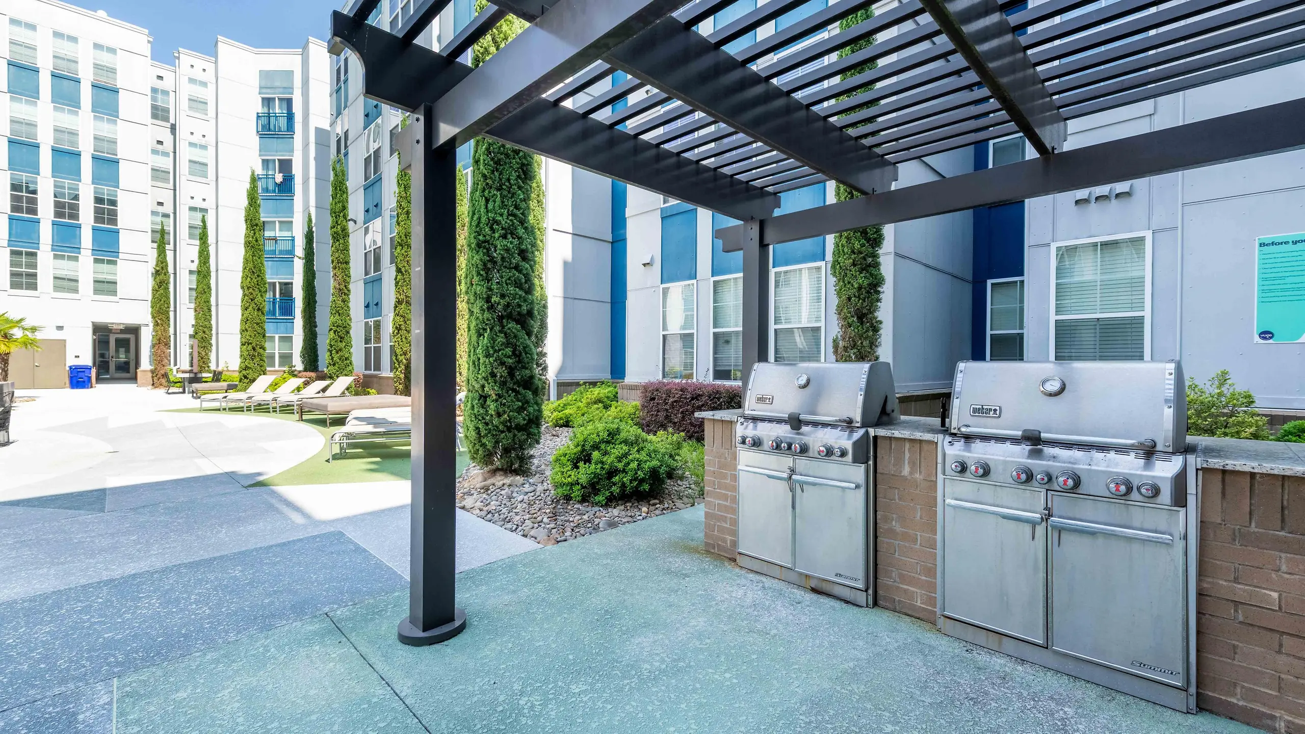 Grill area at Greenville Uptown